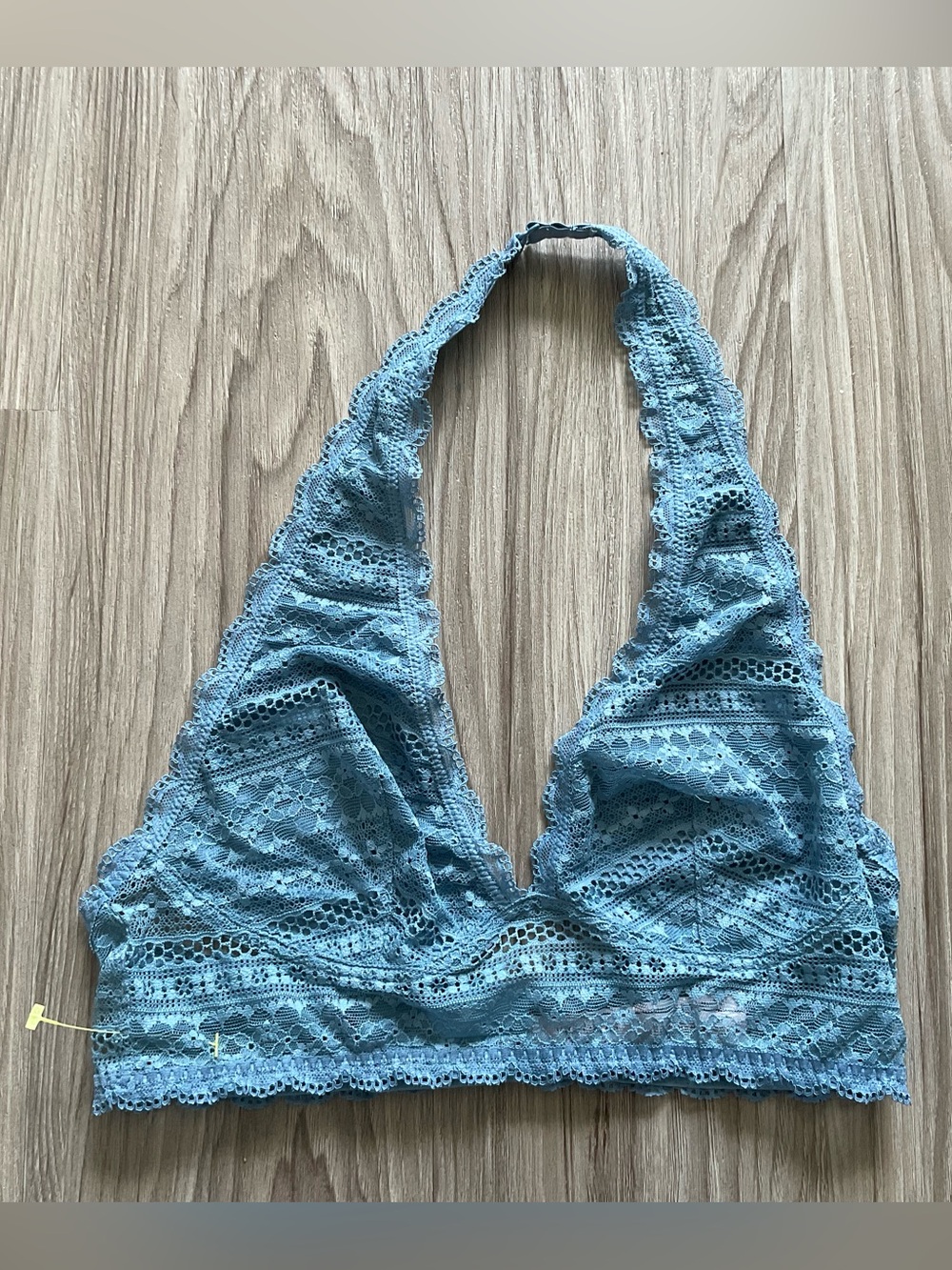 Victoria's Secret Blue Lace Halter Neck Bralette Size Medium Lounge Comfy